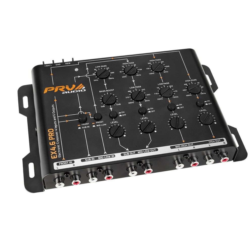 PRV AUDIO EX4.6 PRO 2/3/4-WAY ELECTRONIC/ACTIVE CROSSOVER (4-INPUTS & 6-OUTPUT)