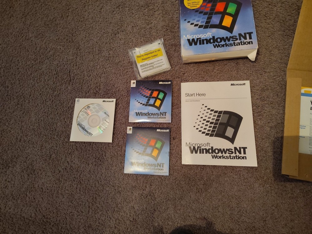 Microsoft Windows NT Workstation 4.0 CD Full Version w Key Retail Box Used!!