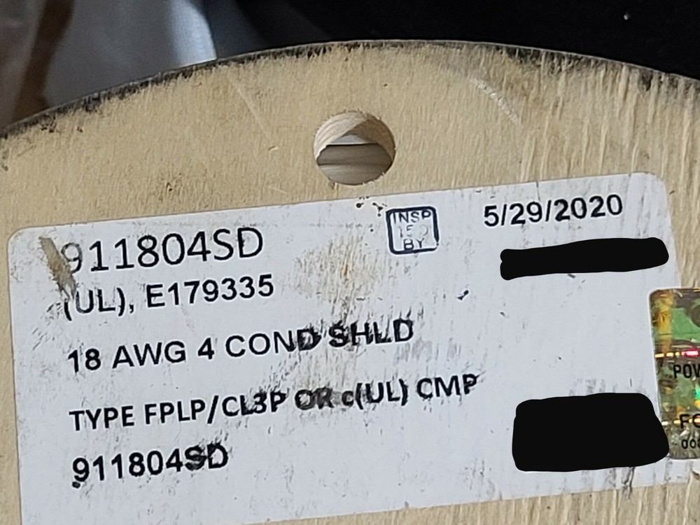 Advanced Digital 911804SD 18/4C Shielded Plenum Security/Alarm Cable CMP /100ft