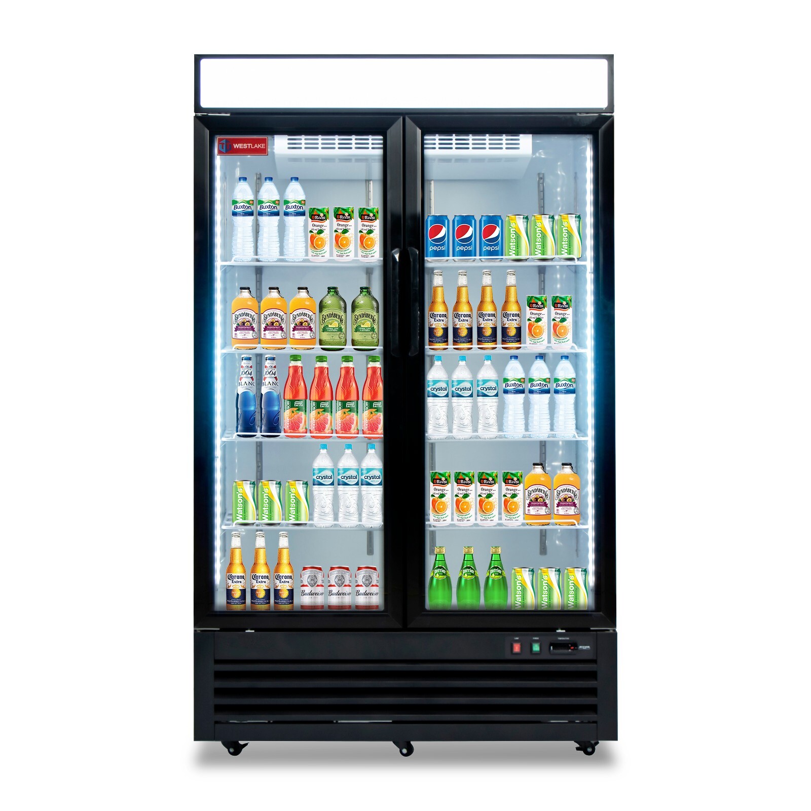 48" W Merchandiser Commercial Display Refrigerator 2 Glass Door Reach-In