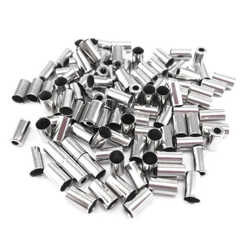 100x Bike Cable End Caps Brake Shifter Cover Housing Ferrules Silver Aluminum