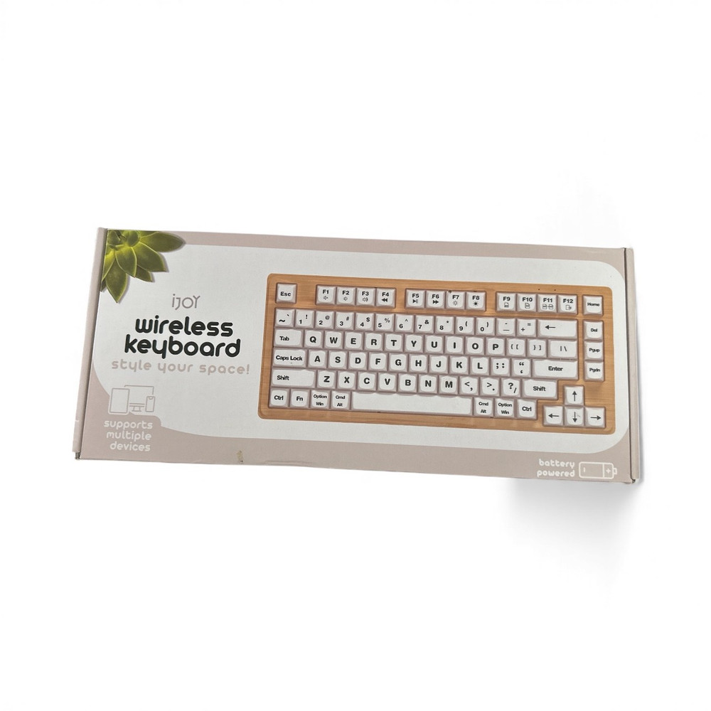 iJoy Wireless Wooden Keyboard w/Bluetooth
