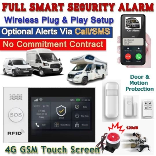 Camper Van Remote Alarm Security System Wireless Mobile Call/SMS Real Time Alert