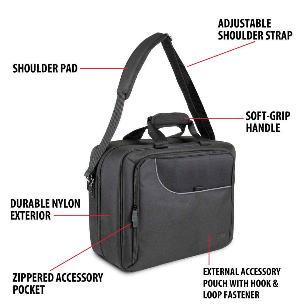Projector Carrying Case with Shoulder Strap , Extra Storage & Custom Dividers
