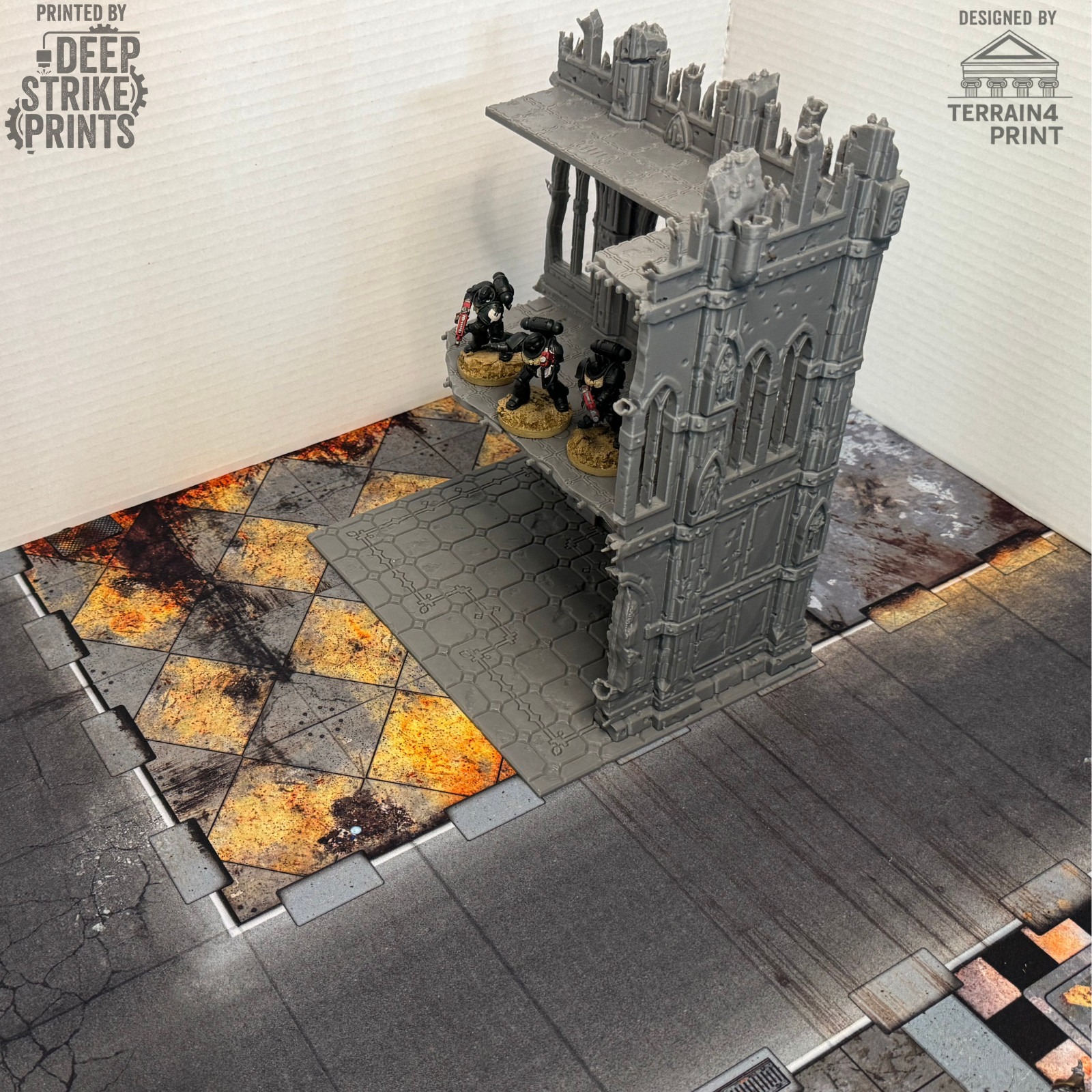 Gothic Ruined Building Set D x2 Terrain Scenery Tabletop/Warhammer 40k