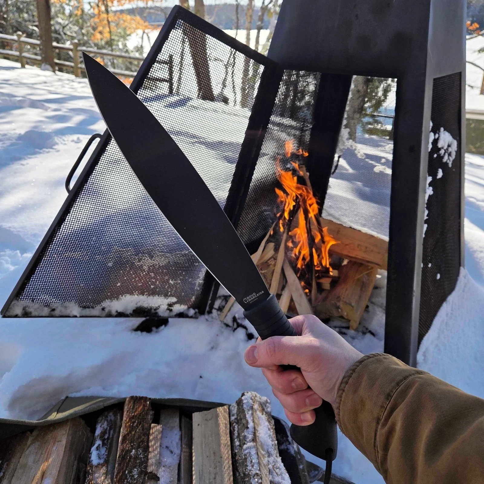 BattlSpear Fixed Blade Machete Hunting Survival Knife by Doug Marcaida