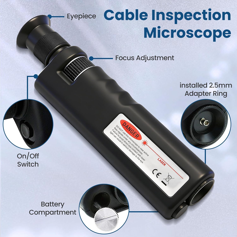 Fiber Optical Microscope 400X Magnification Cable Inspection Microscope Includes