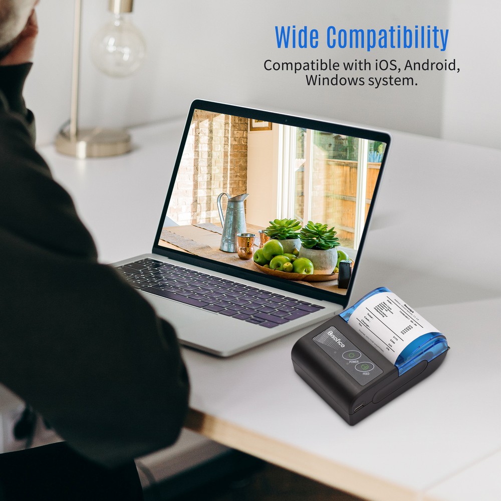 Bisofice Bluetooth 58mm Thermal Receipt Printer Portable Mobile POS Printer N3M4