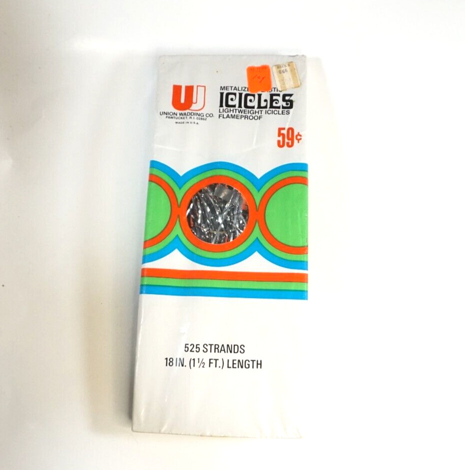Union Wadding Co. Metalized Plastic Icicles525 Strands 18” Long