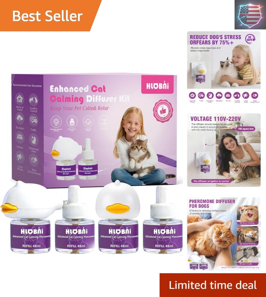 Cat Calming Diffuser – Dual Diffuser Kit with 2 x 30-Day Refills,  Cat Pherom...