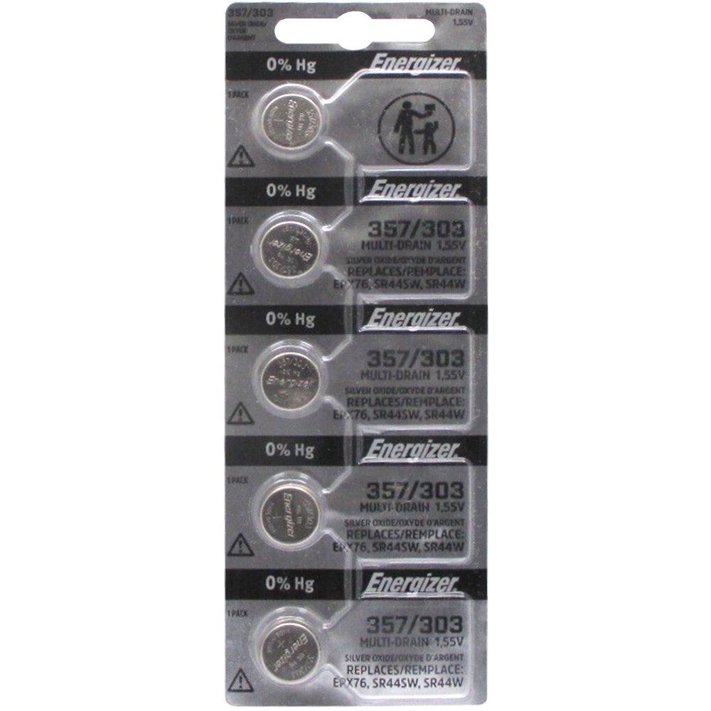 5 X ENERGIZER 357 BATTERIES  SILVER OXIDE