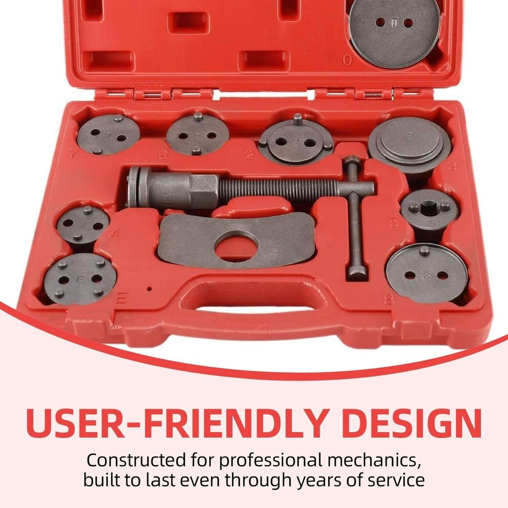 12Pcs Car Disc Brake Caliper Rewind Tool Piston Compressor Wind Back Repair Kit