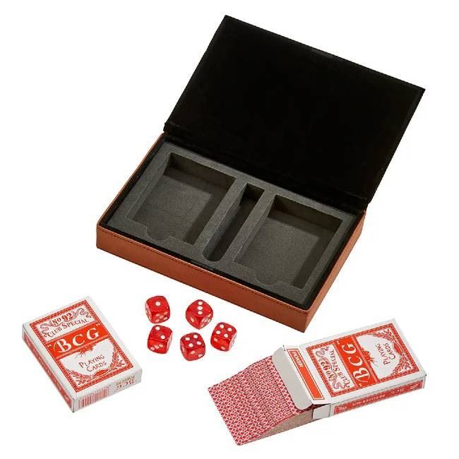 Creative Gifts Leatherette 2 Card Deck Set with Dice
