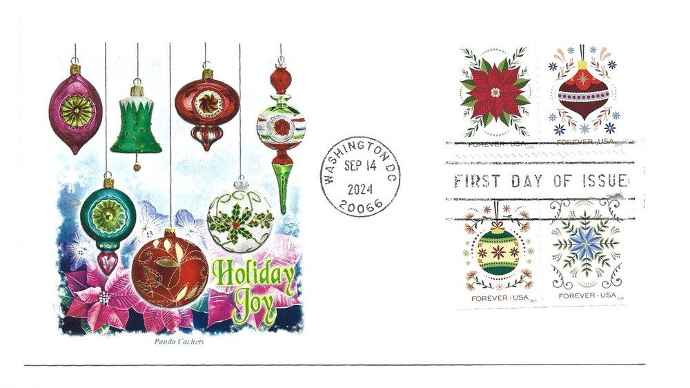 5941-44 Holiday Joy Panda, FDC.