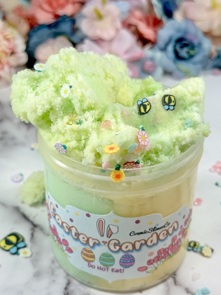 Easter Garden Cloud Slime ~ Easter Theme ~ Stretchy ~ Slime Shops ~ ASMR