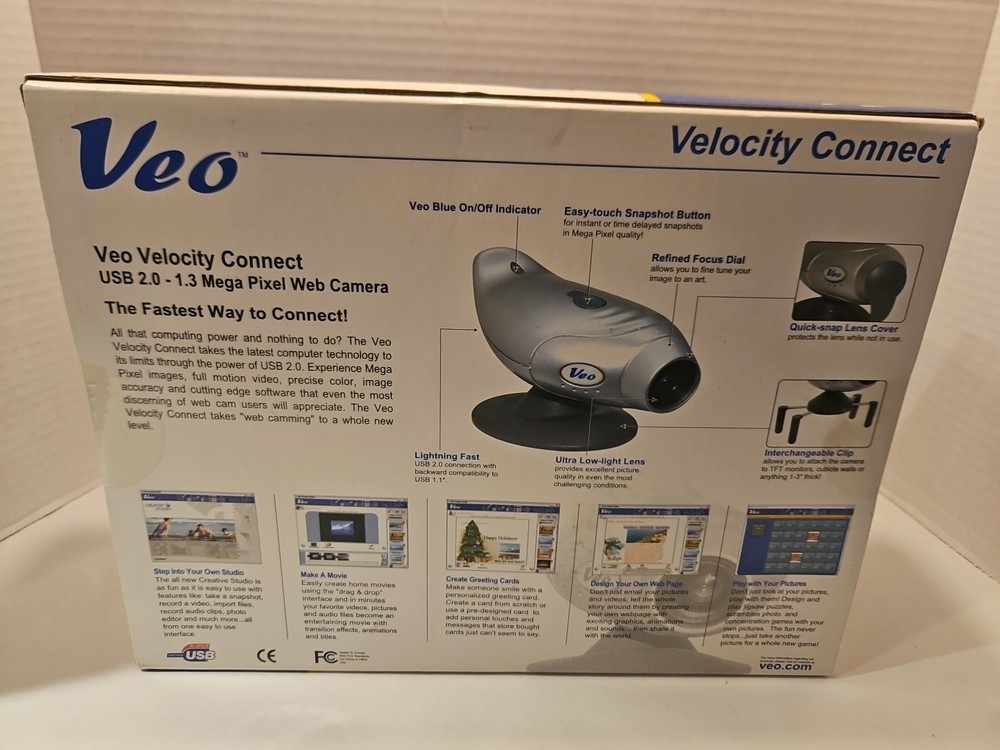 USB 2.0 WEBCAM 1.3 MEGA PIXEL WEB CAMERA / MICROPHONE VEO VELOCITY CONNECT ~ NEW