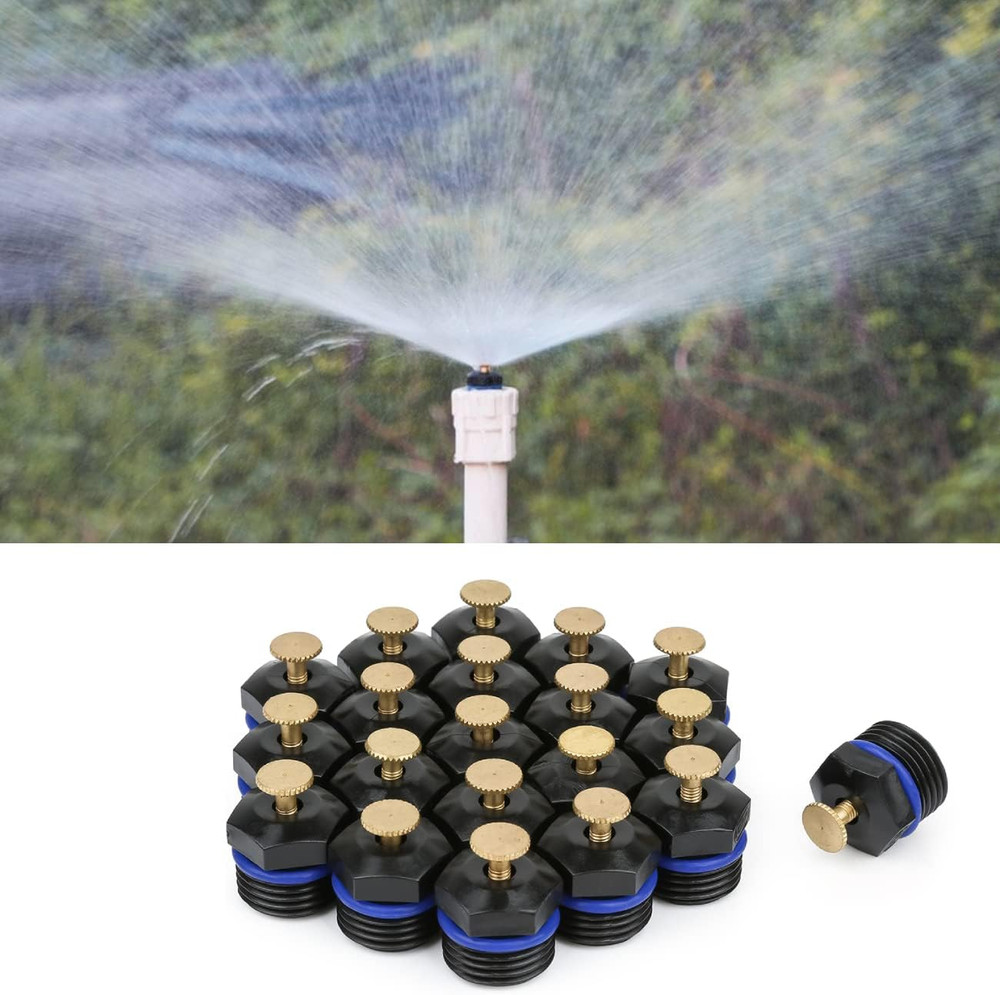 20pc 1/2" Atomizing Sprinkler Nozzle - Adjustable 360 Misting Emitter Irrigation