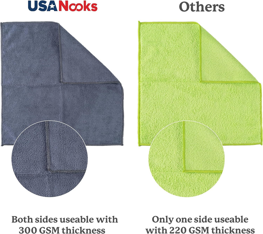 Microfiber Cleaning Cloth Grey - 12 Pcs (12.5"x12.5") - High Performance - 12...