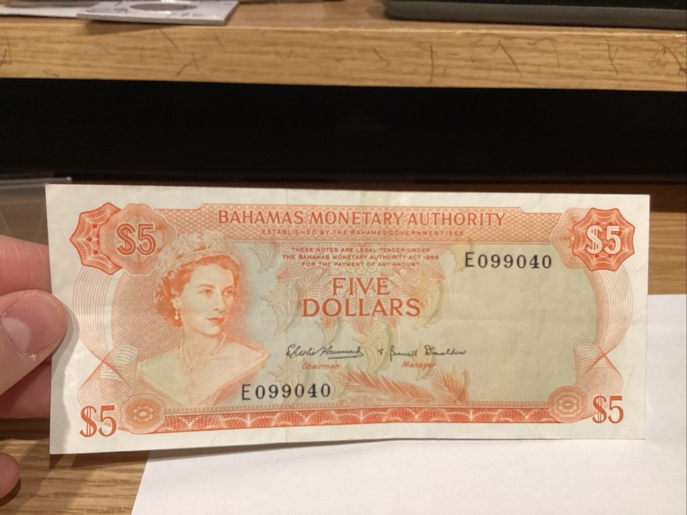 Bahamas 1968 $5 Pick 29A VF+