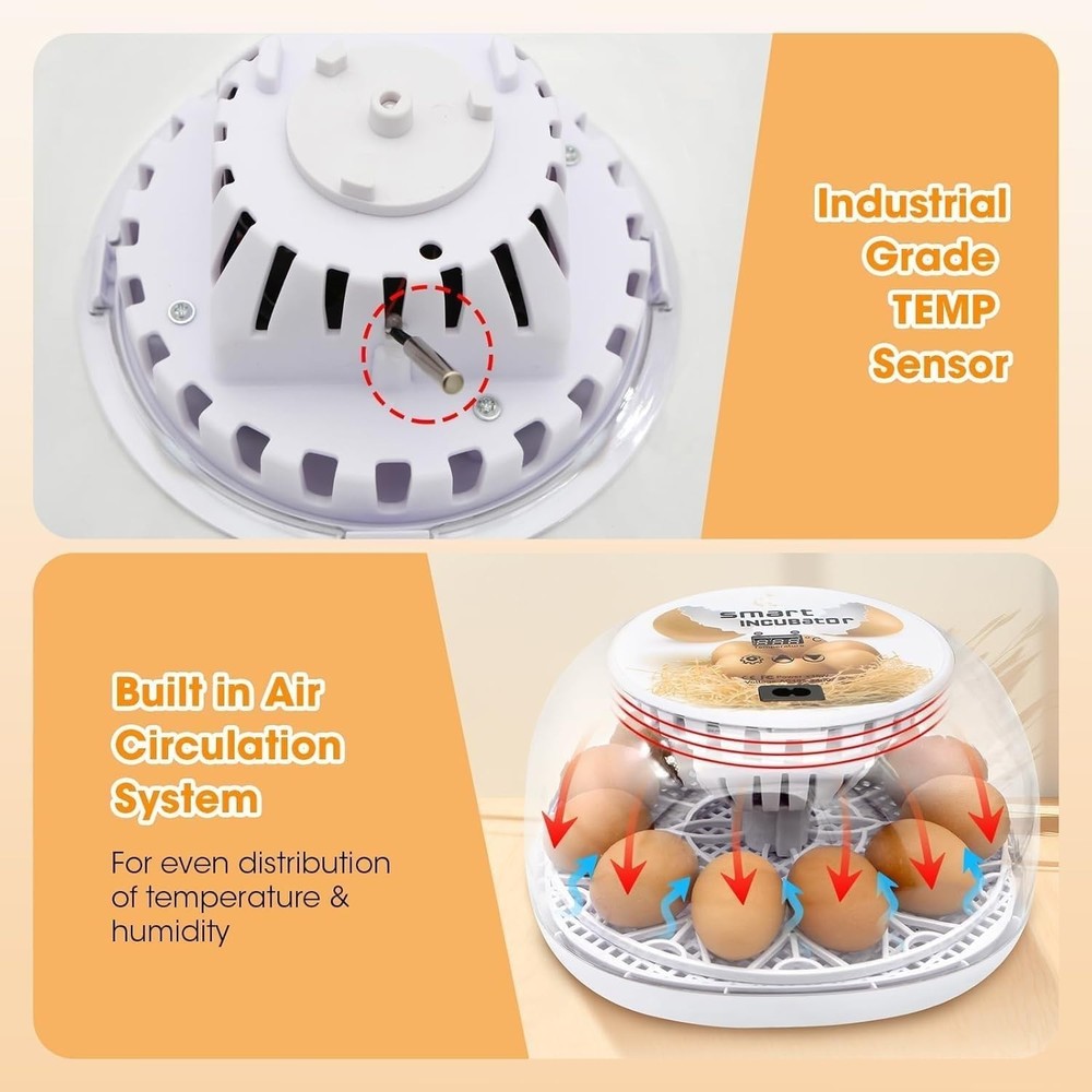 Automatic Egg Incubator with Turning Control for Hatching Chicken, Duck, Goose,