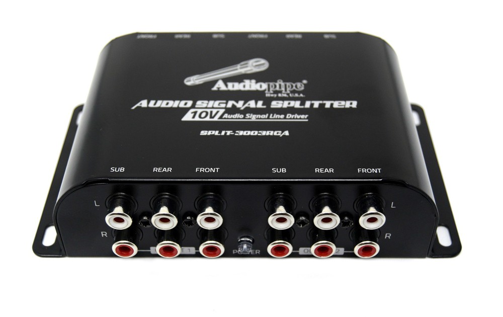 Multi-Audio Amplifier 3 RCA Front, Rear, Subwoofer Inputs 10V Line Driver