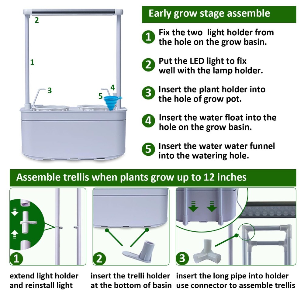 Hydroponics Growing System kit with Trellis,Smart Hydroponic Gardening System...