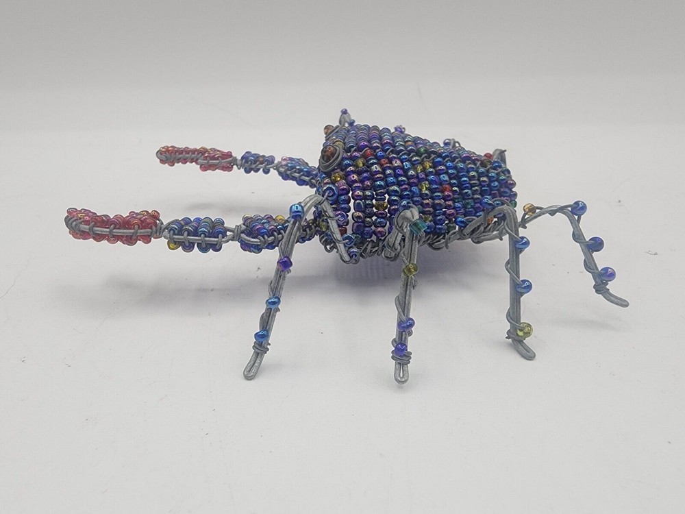 Handmade Wire and Beaded crab Figurine Decor