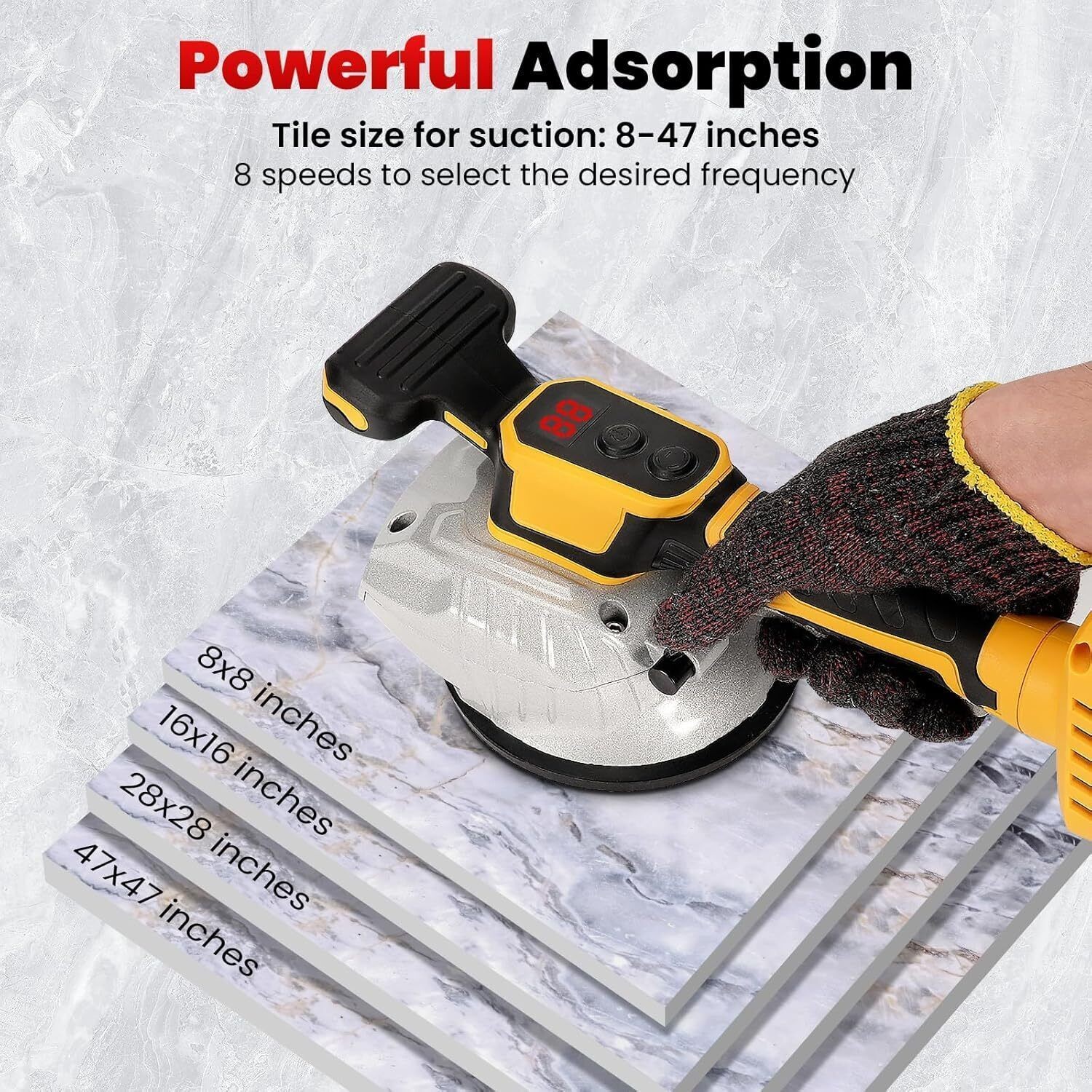 Tile Vibration Leveling Machine Tool for Dewalt 20V Battery Suction Cup 5-speeds