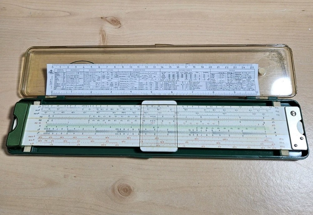 Faber-Castell Duplex 2/82 - Slide Rule Calculation and original case – Germany