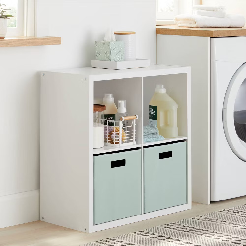 13'' 4 Cube Organizer White - Brightroom: Decorative Bookshelf, Cubby