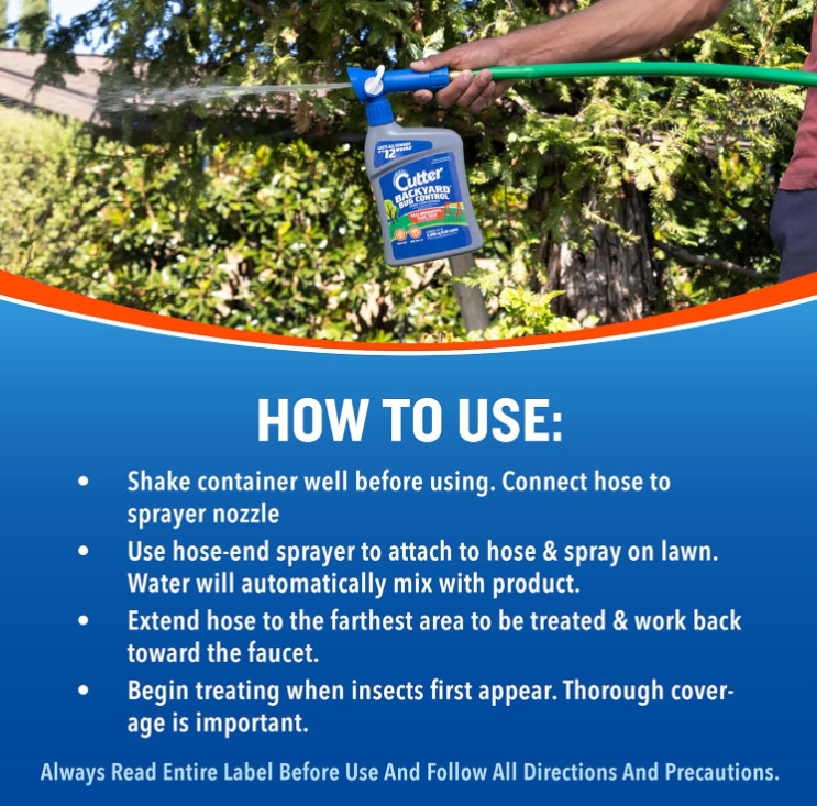 Cutter Backyard Bug Control Spray Concentrate, Fleas,Mosquito Repellent,32 fl oz