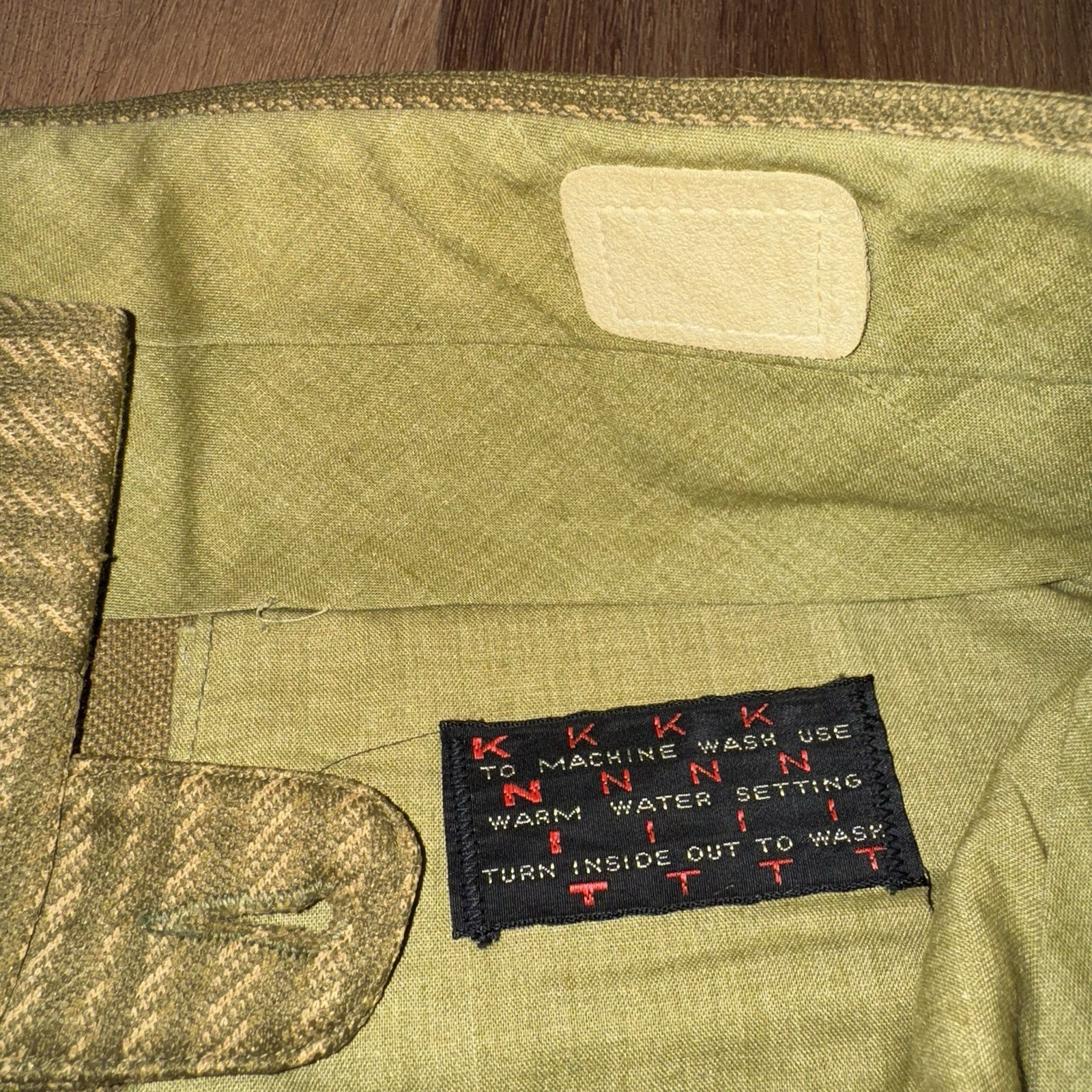 Vtg 60s Pants Mens 34 28 Marx Made Leisure Suit MCM Mod Beatnik Stripe Polyester