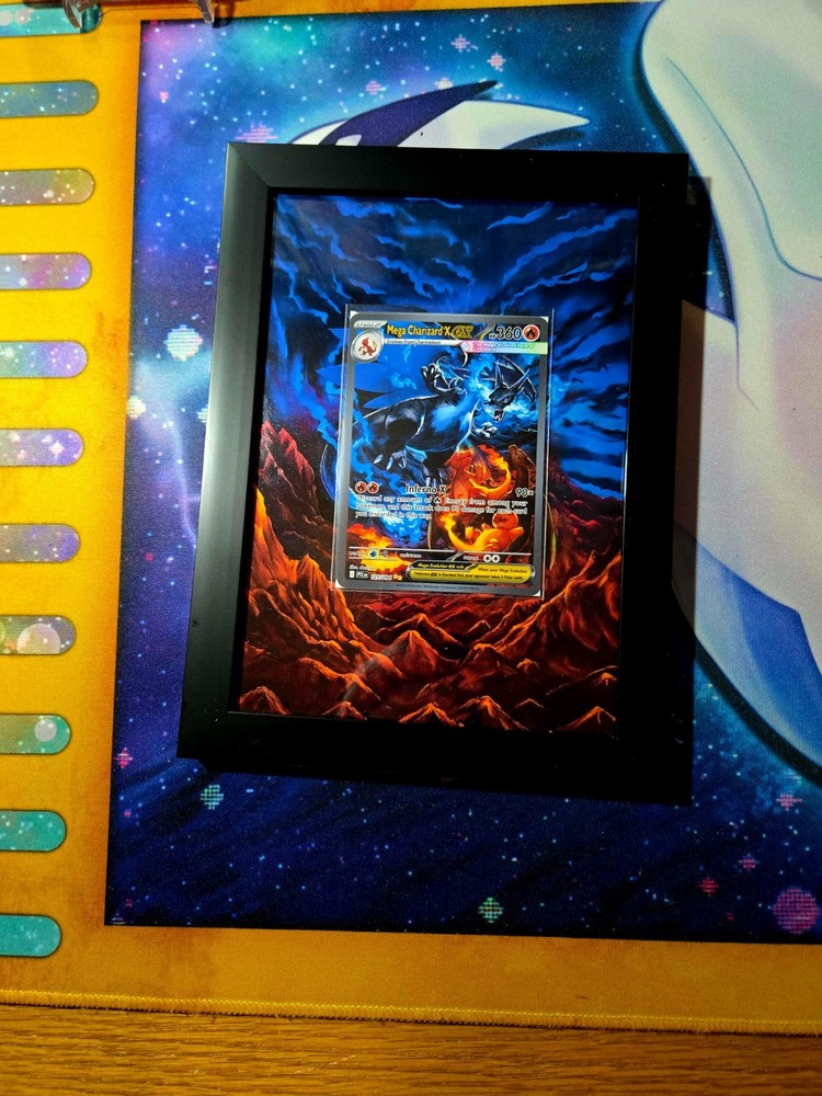 Mega Charizard X EX SIR Phantasmal Flames Pokemon Extended Art Frame 5x7 Frame