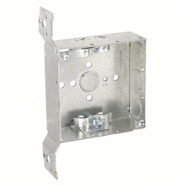 Raco 223 4” Square Box, 1-1/2” Deep, FM Bracket