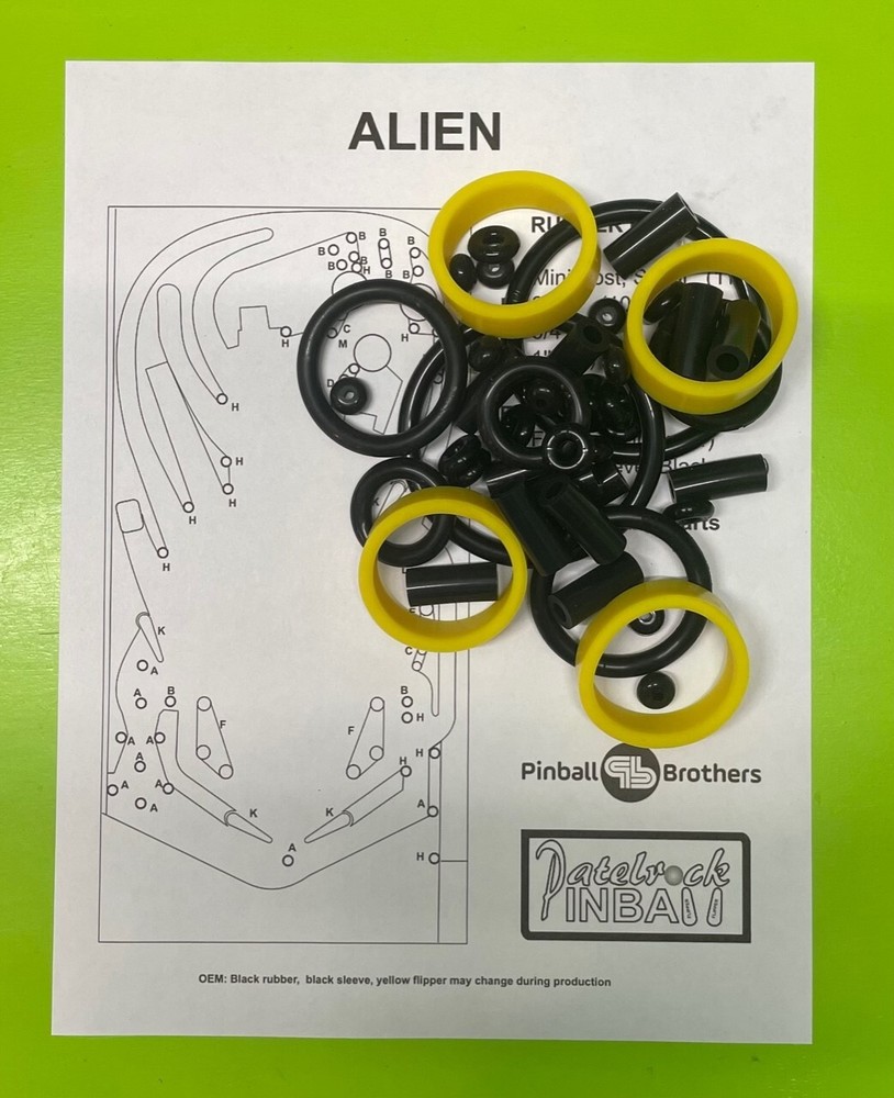 Brothers Alien Pinball Machine SILICONE / RUBBER Ring Kit **CUSTOMIZE YOUR KIT**