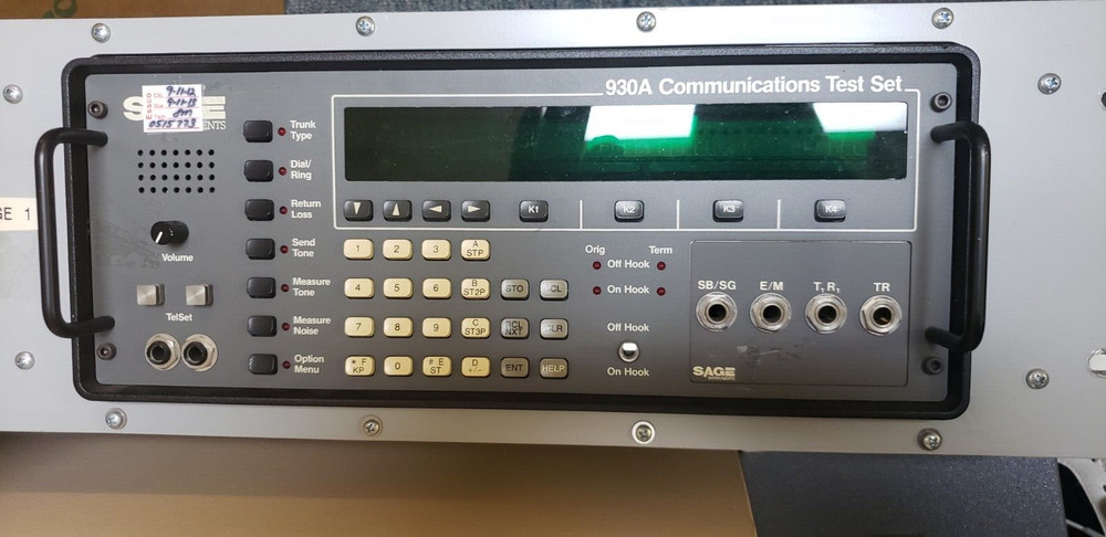 SAGE 930A Communications Test Set - 1 units availabe - DIM DISPLAY