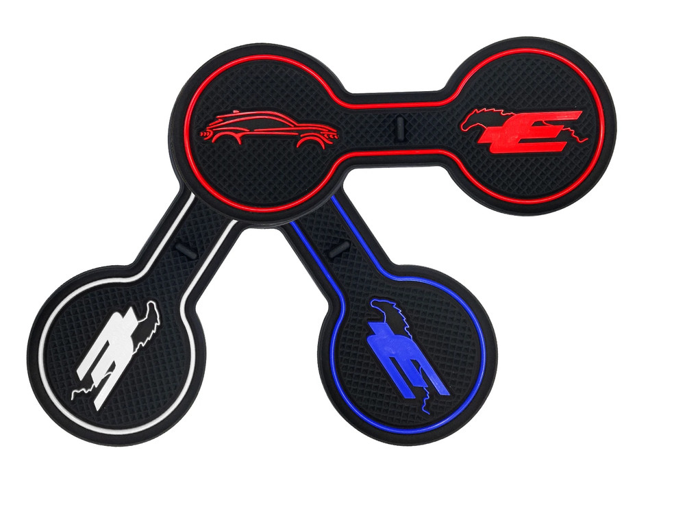 Mustang Mach-E Silicone Console Drink Holder Pad, Red, White, or Blue, 2021-2025