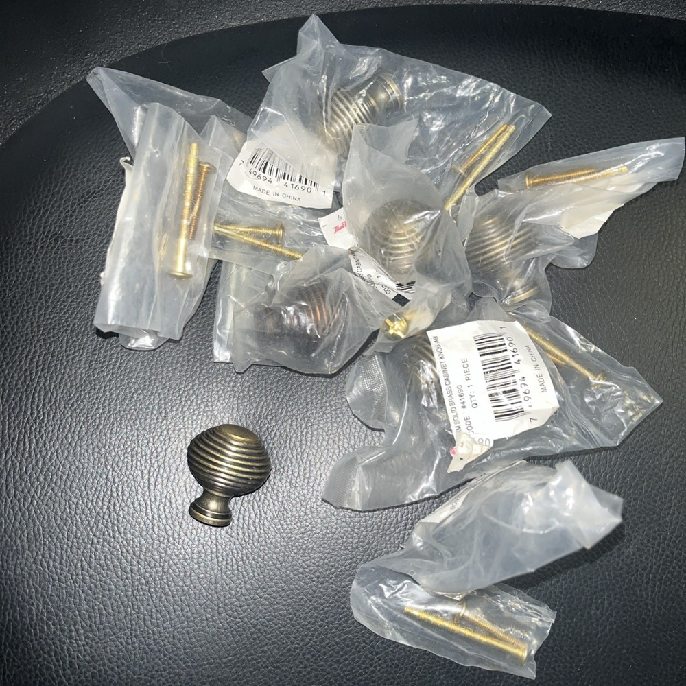 8 MCM Mid Century STYLE Knobs Pulls Round SOLID BRASS Descending Circles