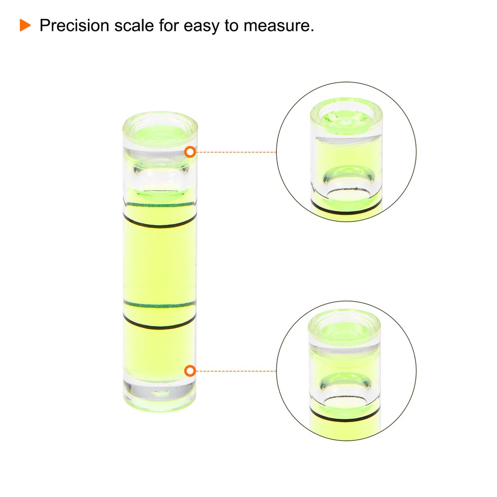 10pcs Small Cylindrical Bubble Level Vials 6x24mm Levels Measuring Tools