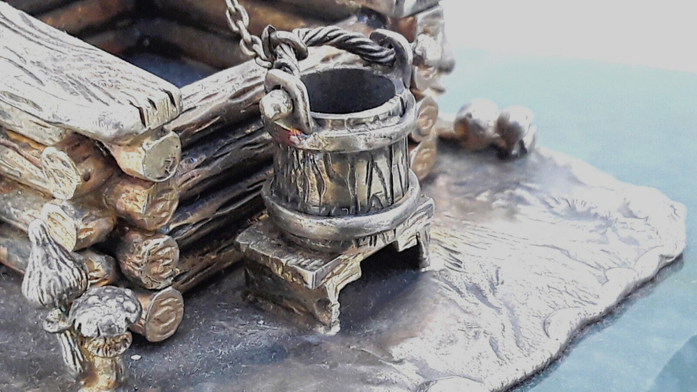 Antique Russian silver  and Jasper Ashtray.