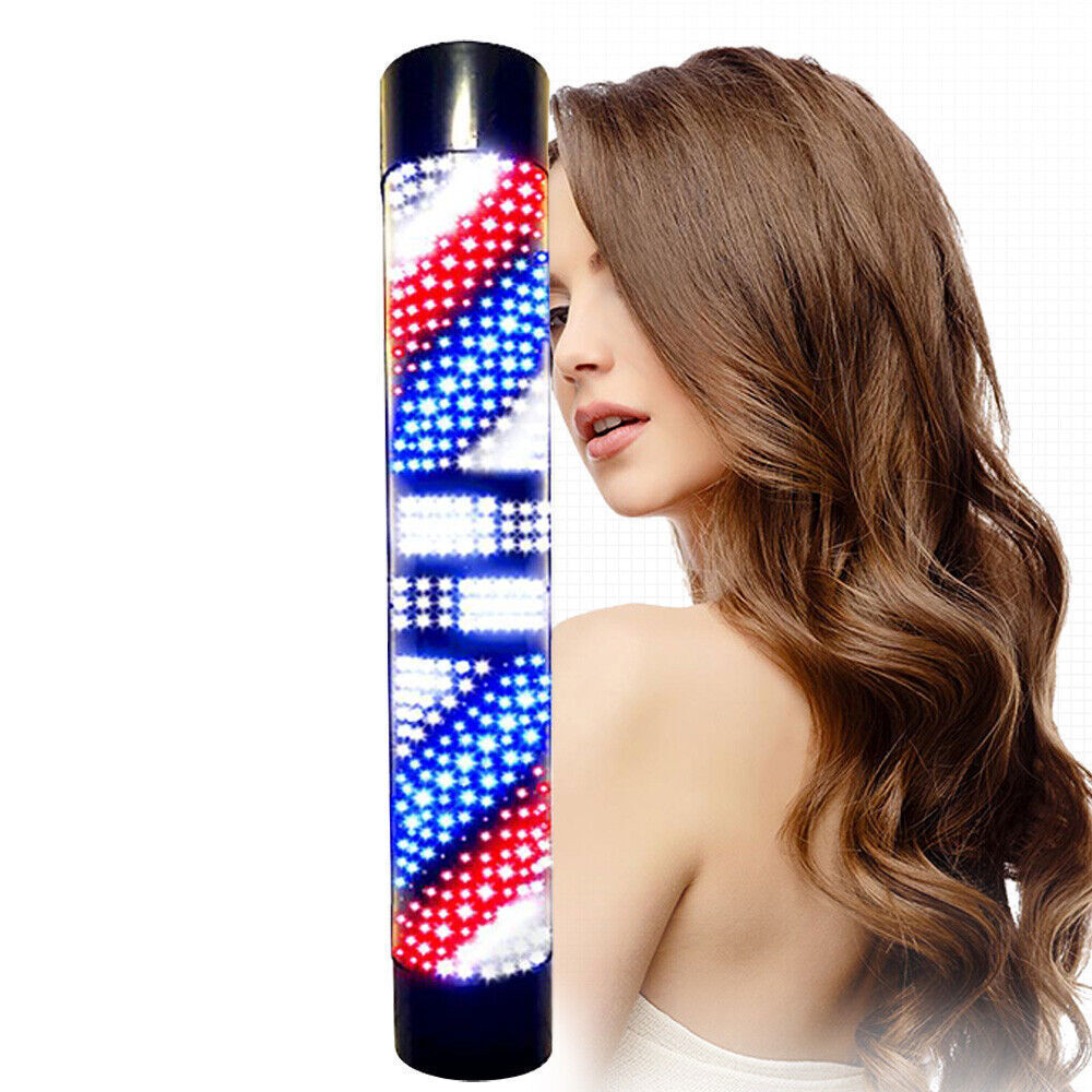 Rotating LED Barber Pole Light – Waterproof Wall Sign for Salons