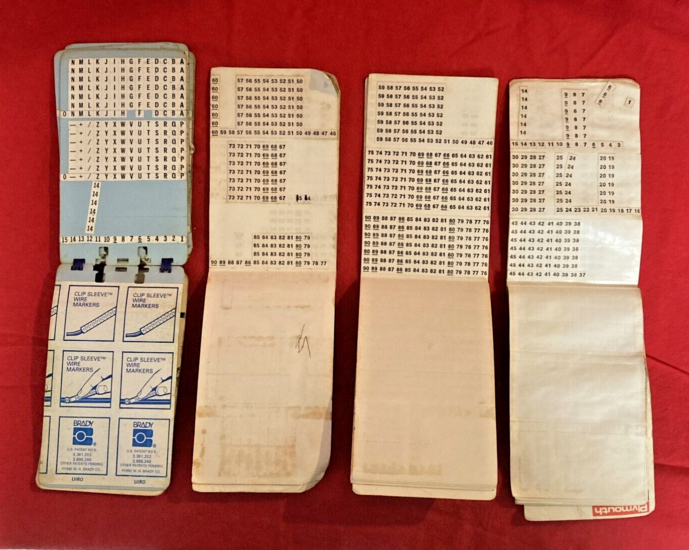 Vintage Lot Of Wire Markers - Gardner Bender, Brady & Plymouth Bishop