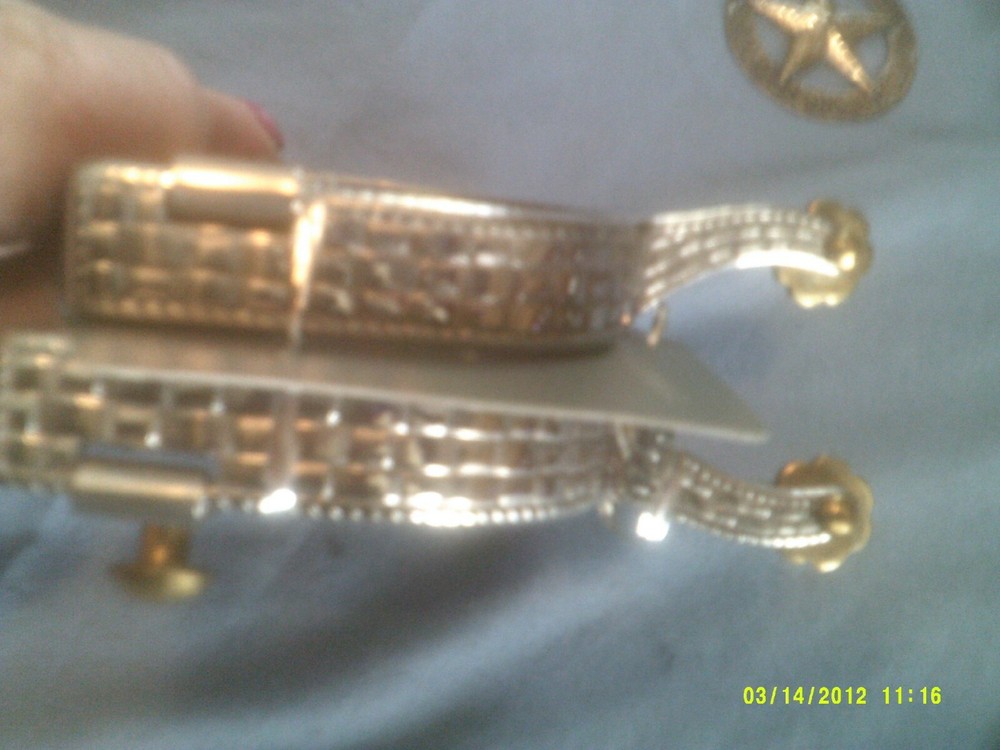 Spurs,Roping Stainless Etched Pattern 1 3/4" Shank