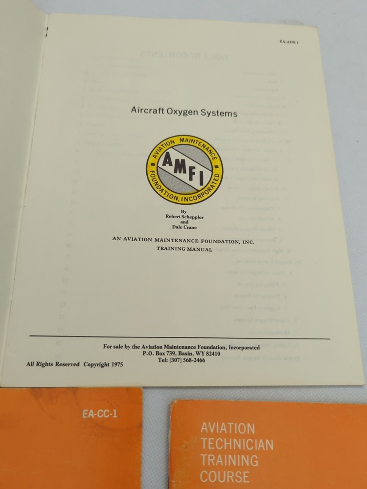 Aviation Technician Training Course Lot Oxygen Systems, Corrosion, Painting