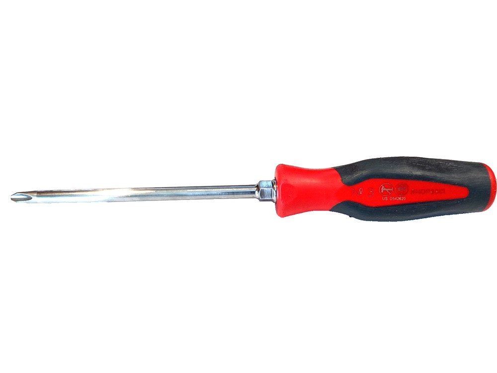 Snap On Tools USA Red Hard Handle Number 3 Phillips Tip Screwdriver SHDP63IR