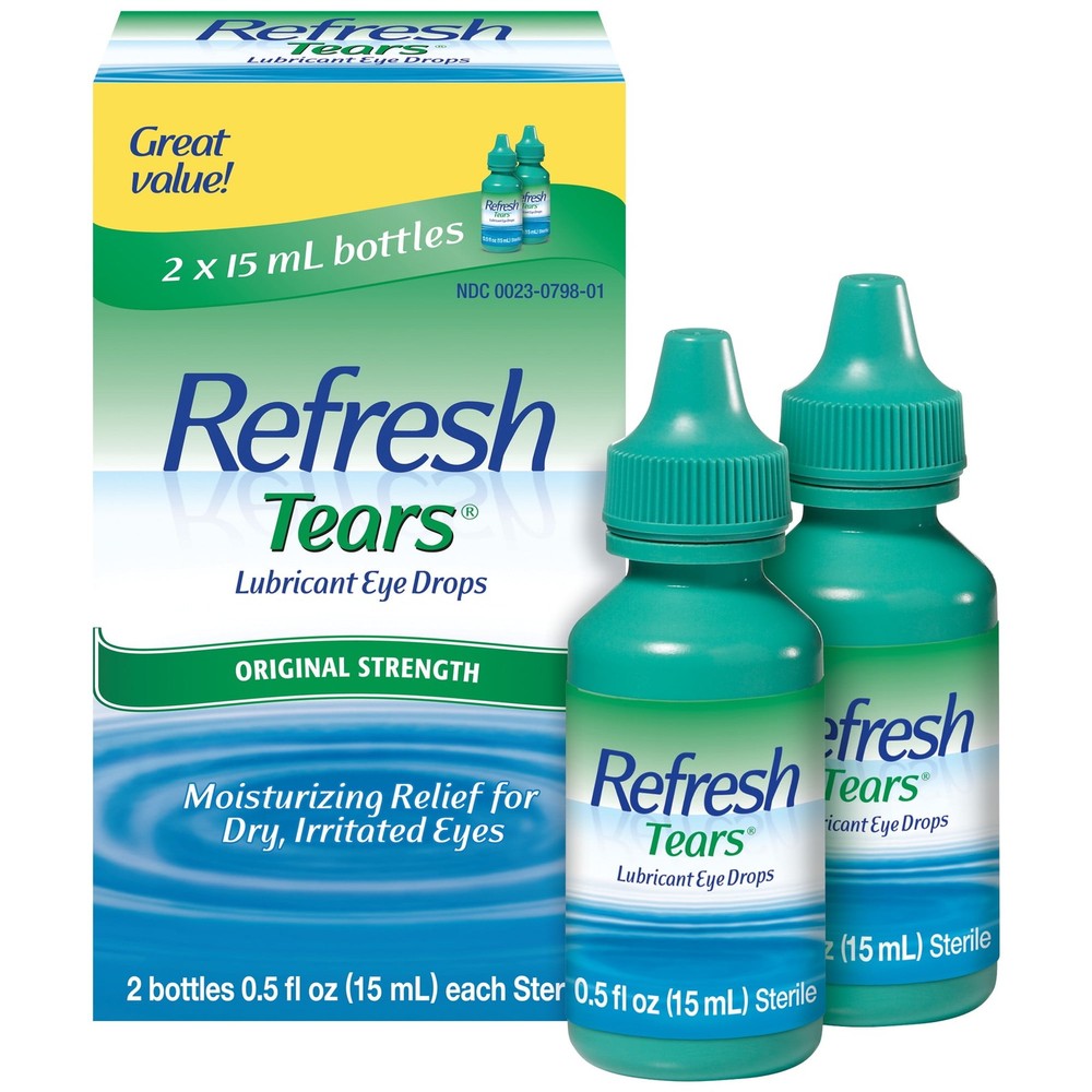 2 Bottles Refresh Tears Lubricant Eye Drops Artificial Tears, 30 ml
