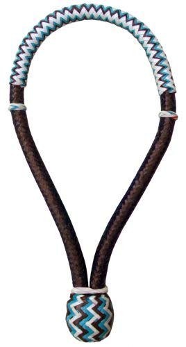 Showman 5/8" Teal/Brown Rawhide Core Bosal