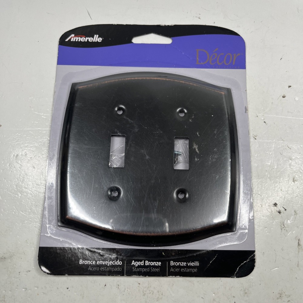 Amerelle Decor Double Toggle Switch Wall Plate - Sonoma Aged Bronze 159TTDB