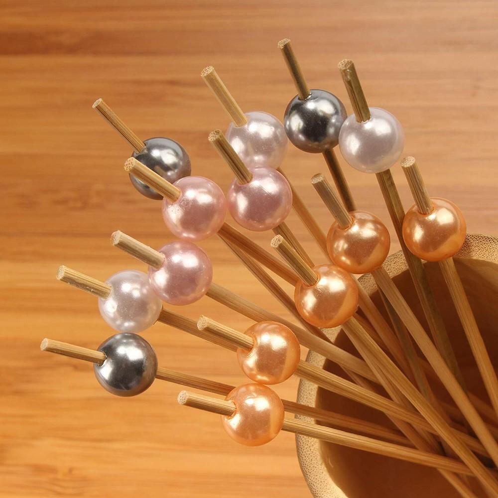 4.7" Decorative Pearl End Pick Skewers