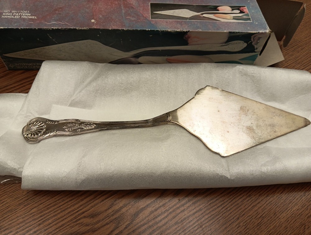 Vintage Silver Plated Cake Trowel International Silver Company Ornate Decor